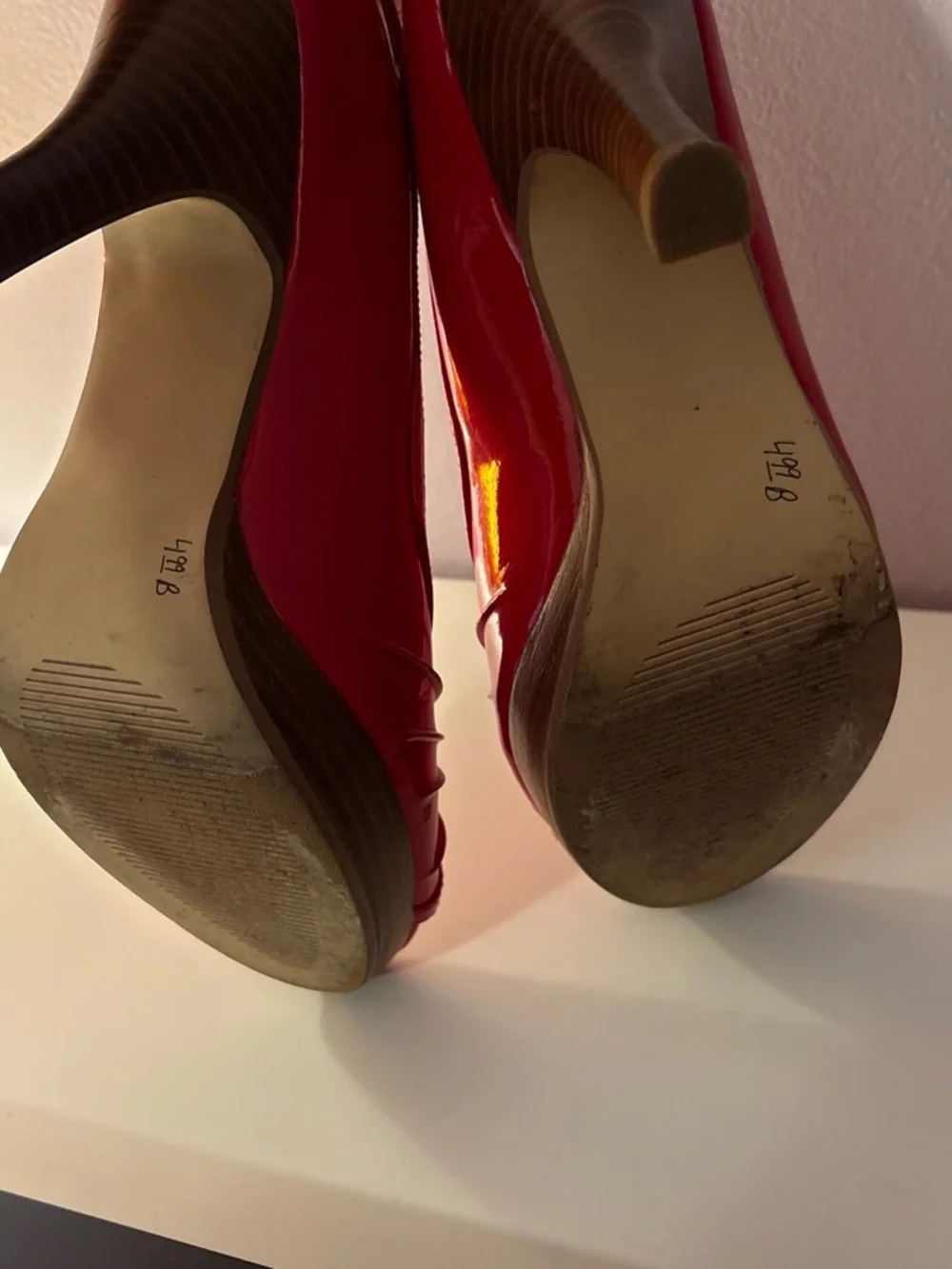 Steve Madden Women's Red Patent Peep-Toe heels